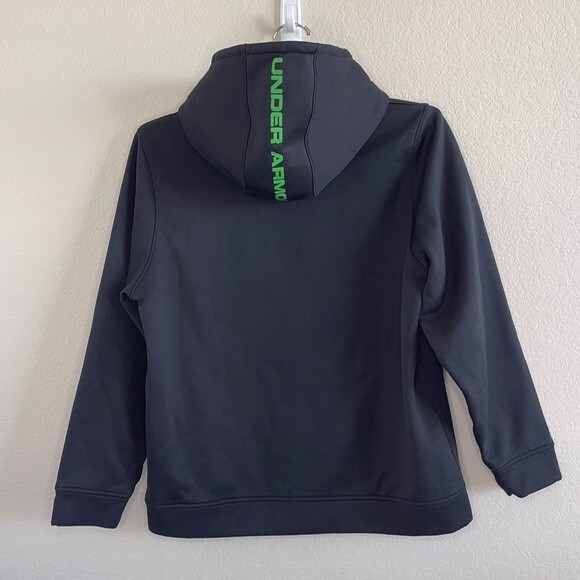 Under Armour Youth Kids Hoodie Pullover Sweater XL Black Green - EUC - Picture 3 of 5